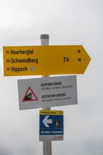 Signposts for bikers and hikers