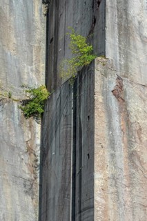 Abandoned red marble quarry Carriere de Beauchateau at Senzeilles