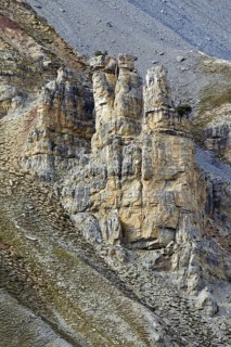 Rock formations at Val Minger