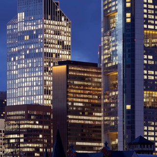 High-rise buildings standing close together at the Taunus Tower
