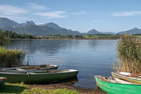Rowing boats on Lake Hopfensee