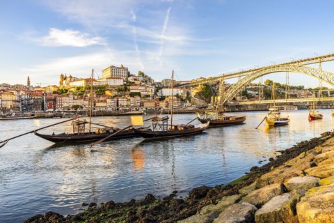 Great view of Porto or Oporto the second largest city in Portugal