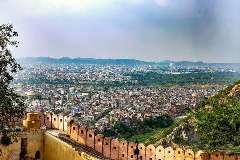 Aerial view of the Jaipur city from the Nahargarh fort