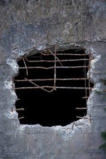 Hole in a concrete wall