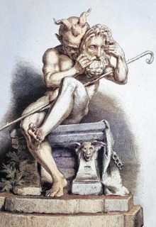 Faun with Zeus mask