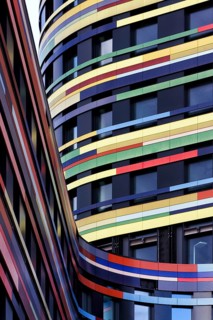 Colourful facade on an office building