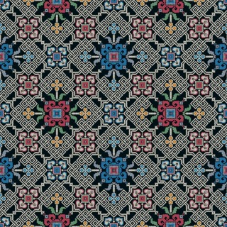 Traditional Georgian folk art embroidery vector pattern