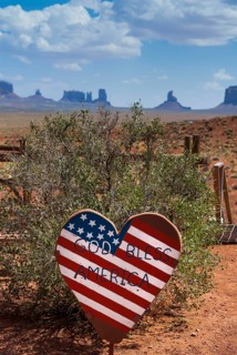 Patriotic decoration at Monument Valley
