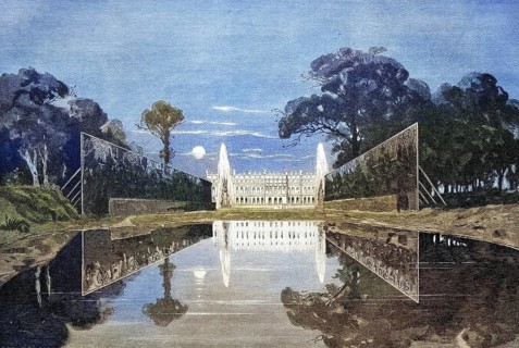 The Latona grounds with the central wing of Herrenwoerth Castle