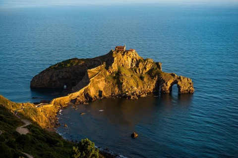 Chapel on an island and cliff