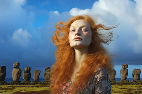 Esoteric statue on Easter Island