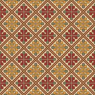 Traditional Georgian folk art embroidery vector pattern