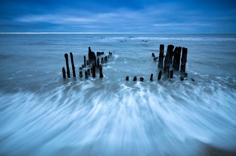 Remains of an old weathered groyne