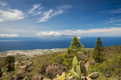 Panorama from Mirador de Chirche over Guia de Isora and Playa de San Juan to the west coast