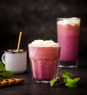 Close up fruit milkshakes