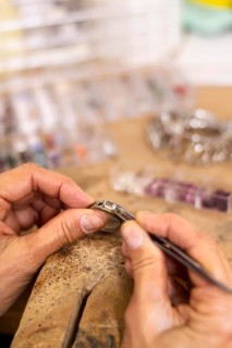 Creating ring hard working jeweler concept