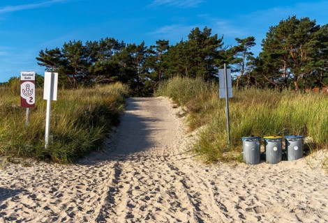Beach access with sand dunes