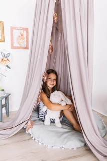 Girl with balloons toy tent