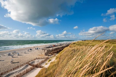 Evening sun on the beach of Kampen on the Red Cliff