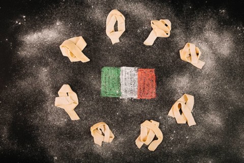 Flour pasta italian flag