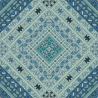 Traditional Georgian folk art embroidery vector pattern