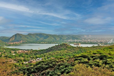 Aerial view of the Jaipur city from the Nahargarh fort