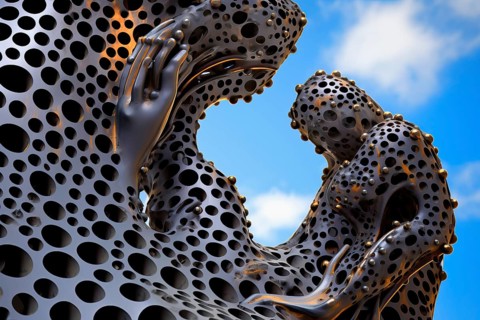 Surrealist bionic creatures in liquid metal