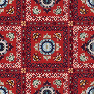 Traditional Georgian folk art embroidery vector pattern