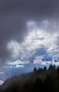 Dramatic cloudy sky on the Gerlitzen
