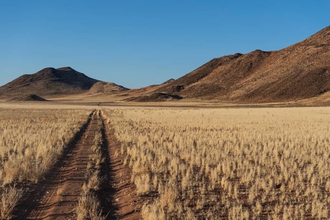 Driving track through the Namib Desert with Tirasberge