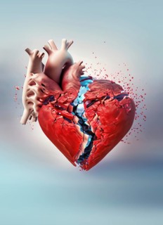 Broken heart concept. Cardiovascular attack