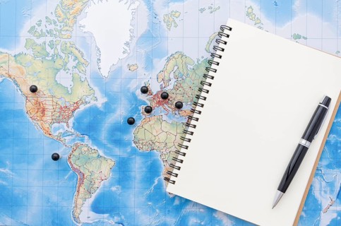 Flat lay trip planning