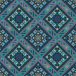 Traditional Georgian folk art embroidery vector pattern