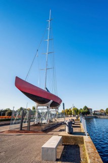 Sailing yacht Il Moro di Venezia on the Canale Candiano