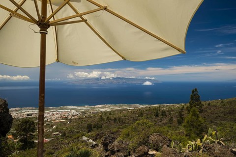 Panorama from Mirador de Chirche over Guia de Isora and Playa de San Juan to the west coast