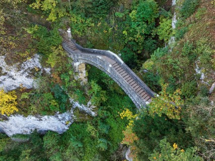 Aerial view of the arch bridge built in 1893