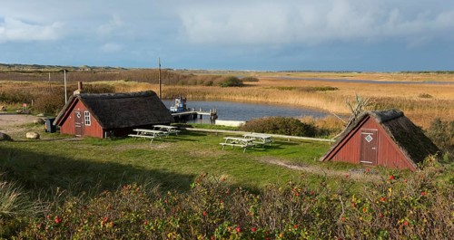 Fishermen's cottages on the former shipping channel to Ringkobingfjord