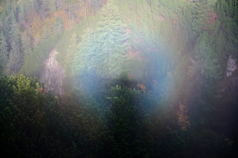 Spectacular incidence of light on mountain landscape