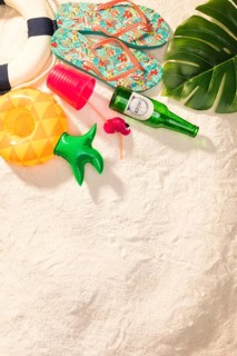 Exotic summer vacation items beach