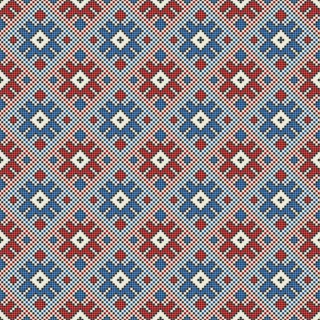 Traditional Georgian folk art embroidery vector pattern