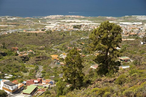 Panorama from Mirador de Chirche over Guia de Isora and Playa de San Juan to the west coast