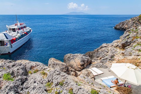 Private bathing area with view of Giglio Island
