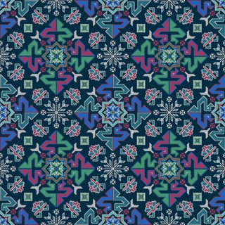 Traditional Georgian folk art embroidery vector pattern