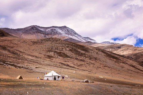 Nomad tent used by the Changpa nomads