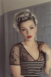 Portrait of a pinup rockabilly sensual woman ai generated high res picture