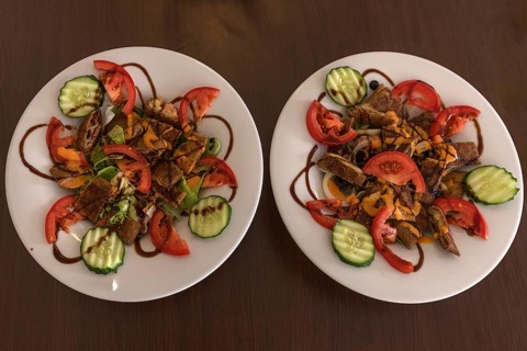 Salads in a French creperie