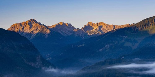 Stillachtal with early morning fog