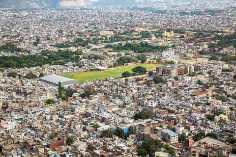 Aerial view of the Jaipur city from the Nahargarh fort
