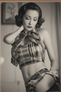 Portrait of a pinup rockabilly sensual woman ai generated high res picture
