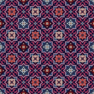 Traditional Georgian folk art embroidery vector pattern